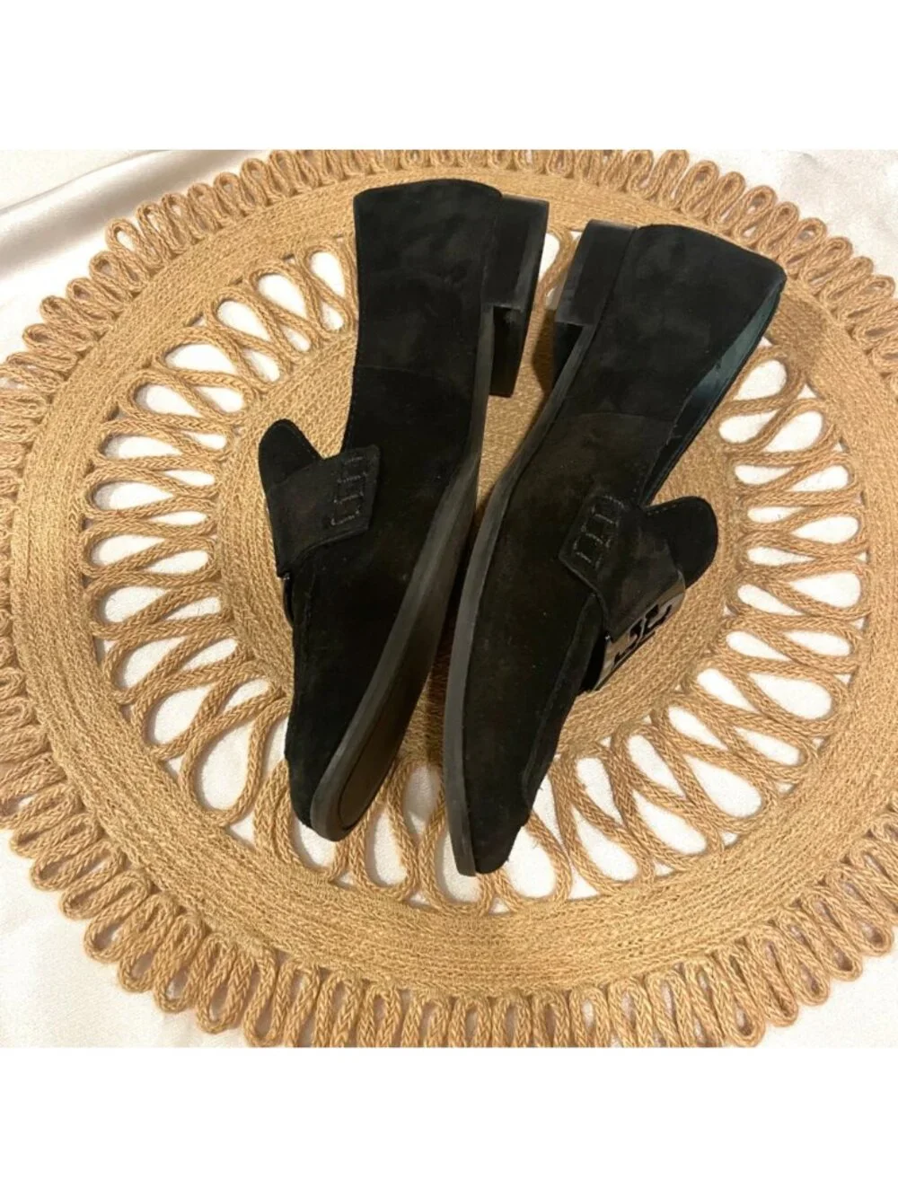 Tory Burch Georgia Loafers in Perfect Black Suede Size 7.5 Old Money Chic
